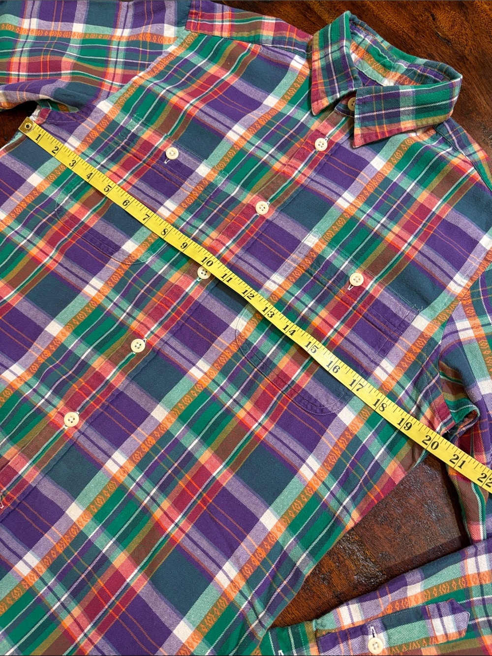Vintage Ralph Lauren Blue Label Y2K Plaid Button Down Top Made in India size 8 - Picture 12 of 13
